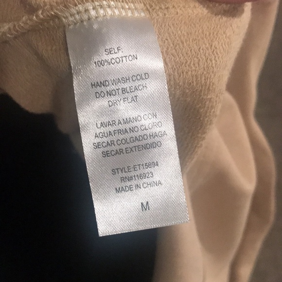 Easel Grunge Hoodie V-Neck Tan Boxy Fit Raw Unfinished Seams New Medium - Picture 14 of 14